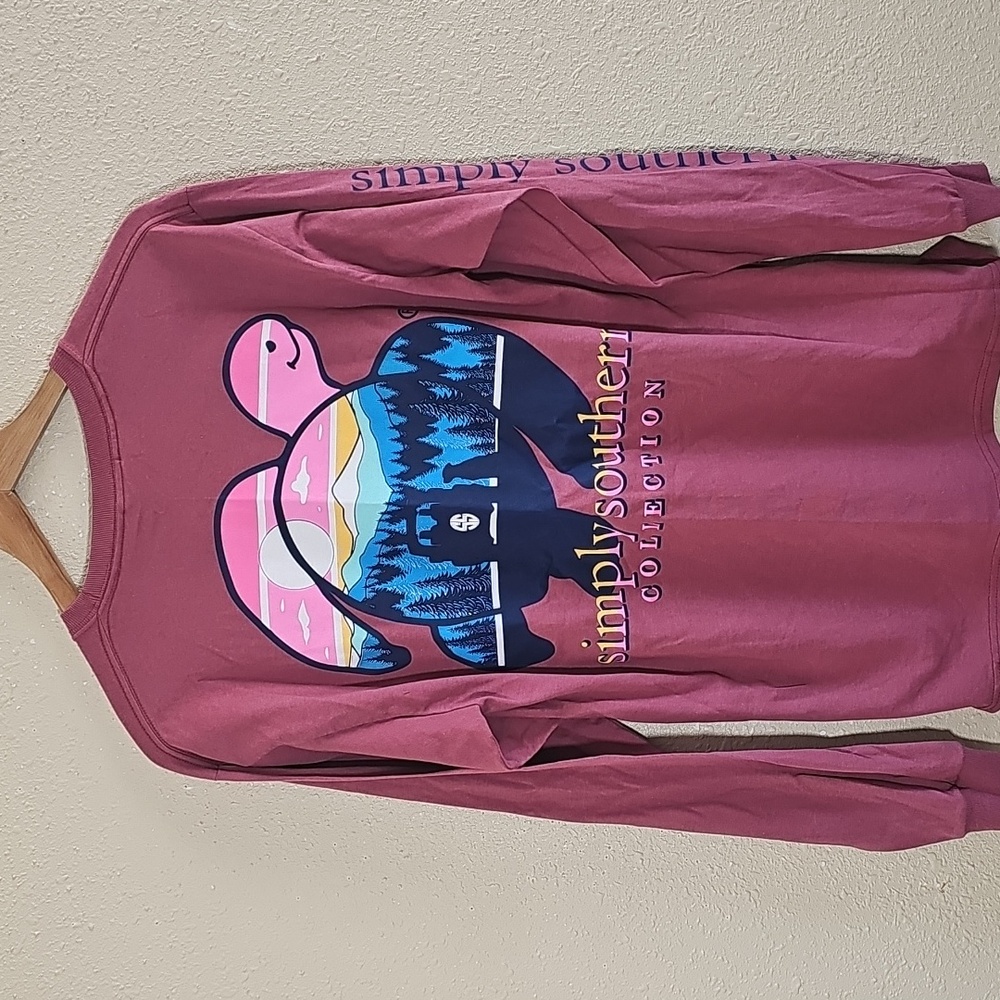 Simply Southern Maroon Long Sleeve Shirt.